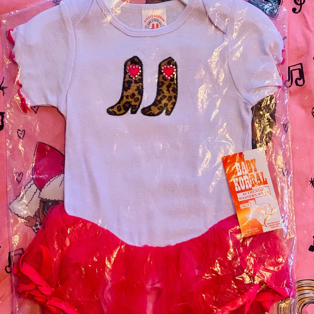 Baby girl western onesie dress